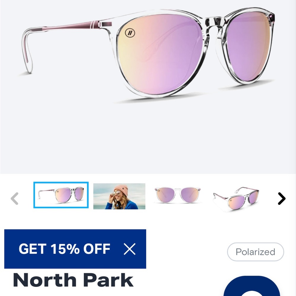 Blenders North Park Polarized Sunglasses with Purple lens (second photo)